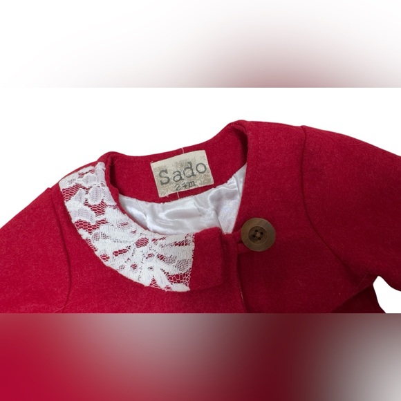 Girls Wool Holiday Coat by Sado, 24 Months – Classic, Warm & Stylish - Picture 3 of 6
